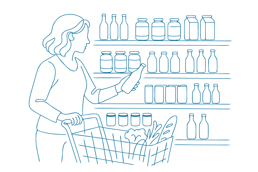 Mujer en punto de venta